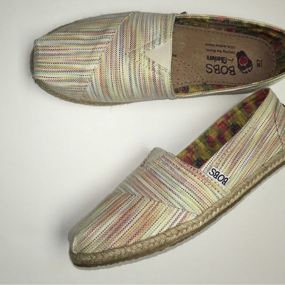 BOBS‎ from Skechers Multicolor Espadrille Slip-Ons women’s size 8 - Picture 1 of 5